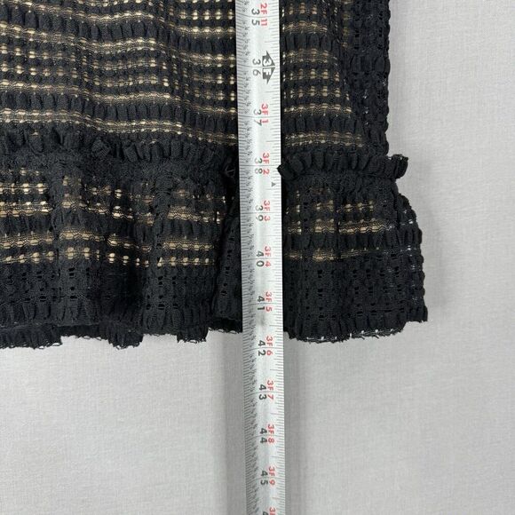 Max Studio Womens Dress Extra Small Black Crochet Midi Whimsigoth Fairy Grunge - Picture 4 of 11